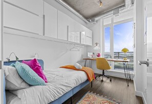 Desk, iron/ironing board, travel crib, free WiFi