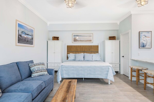 1 غرفة نوم ومكتب وواي فاي وملاءات أسرّة