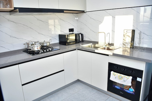 Apartment, Park View | Private kitchen | Full-size fridge, microwave, oven, stovetop