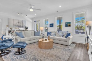TV, video games, ping pong, books - No Egrets: Stylish Home With Pool, Upscale Kitchen/Dining and More! (Oak Island)