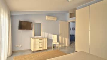 Deluxe Apartment, 1 Bedroom, Terrace, Sea View | 2 bedrooms, iron/ironing board, free WiFi