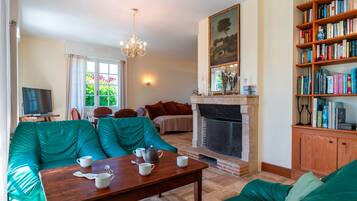 TV, fireplace, DVD player