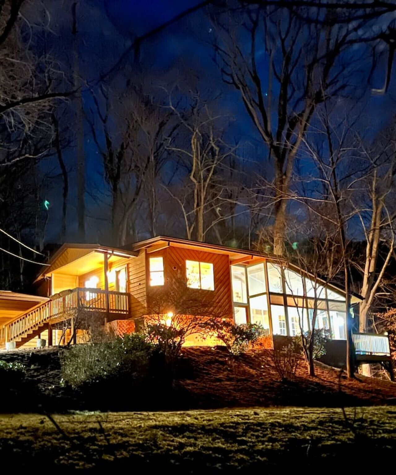 house at night