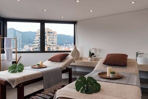 桑拿、热水浴缸、湿蒸房、热石按摩、深层组织按摩、按摩服务