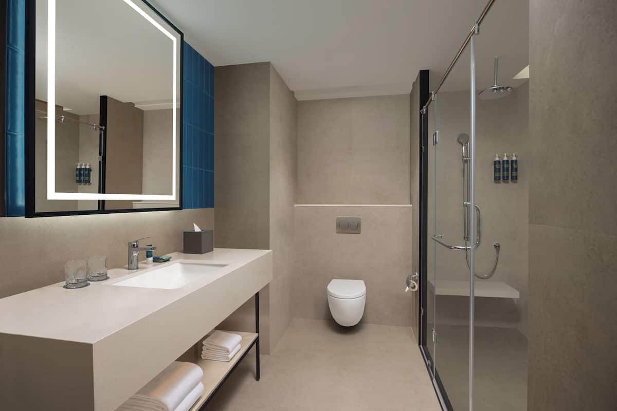 Elite Suite, 1 King Bed, Non Smoking, Balcony | Bathroom | Free toiletries, hair dryer, bathrobes, slippers