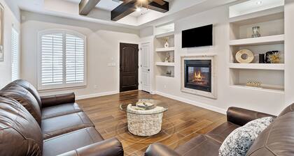 It features cozy furnishings, modern amenities, and a warm, homey atmosphere.