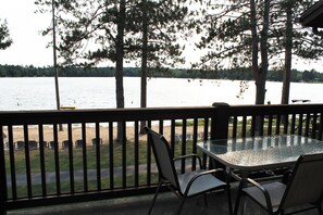 Outdoor dining - 2 Bedroom, balcony beach view condo @ Duck Lake (Eagle River)