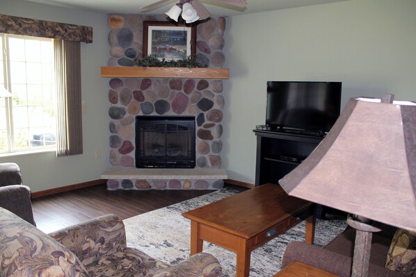 TV, fireplace, DVD player, books - 2 bedroom accessible unit Lynx Lake in Eagle River (Eagle River)