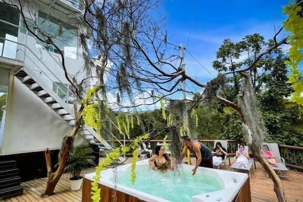 Outdoor banquet area