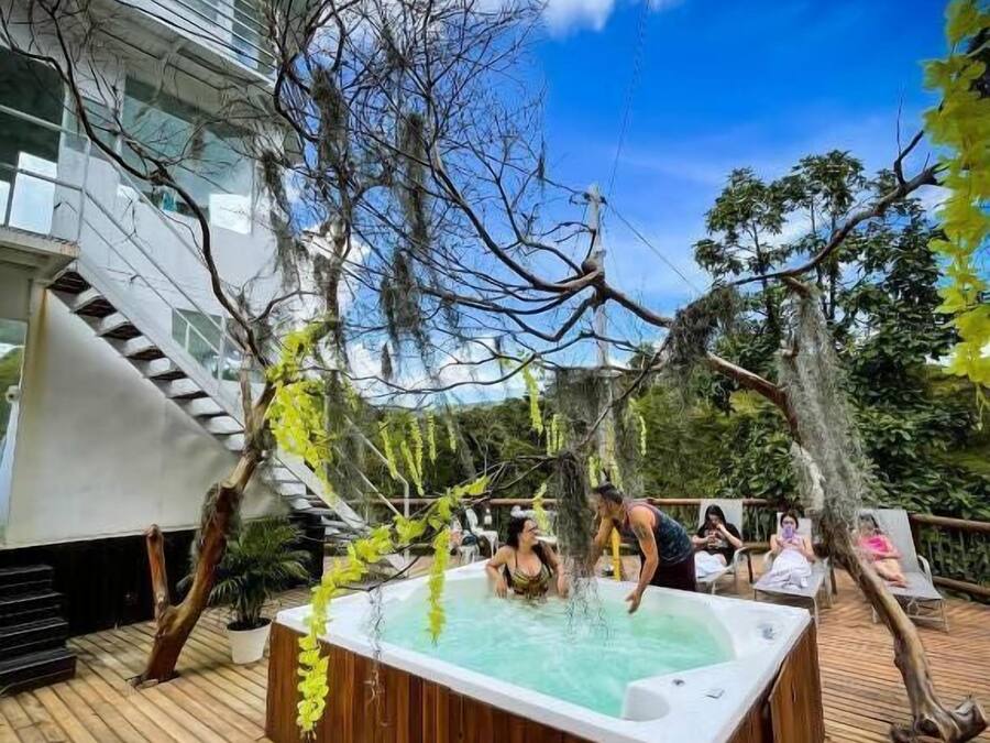 Outdoor banquet area