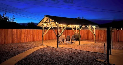Modern retreat with games room in central location!