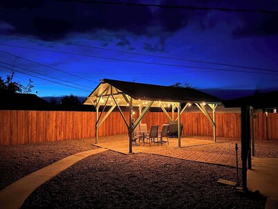 Modern retreat with games room in central location!