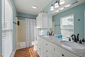 Shower, hair dryer