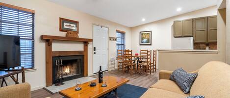 Smart TV y chimenea