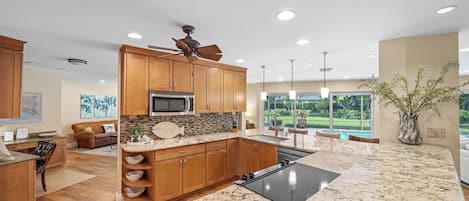 Coffee/tea maker, toaster, dining tables