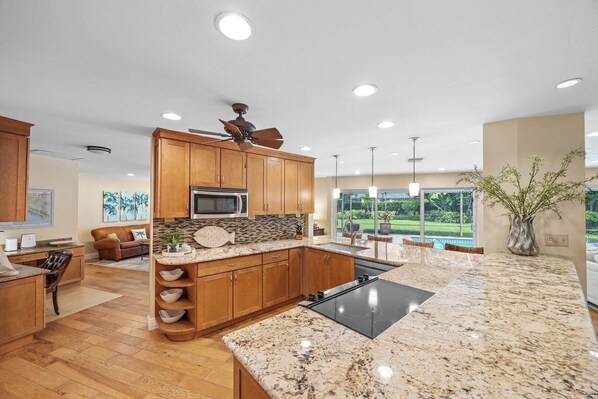 Coffee/tea maker, toaster, dining tables