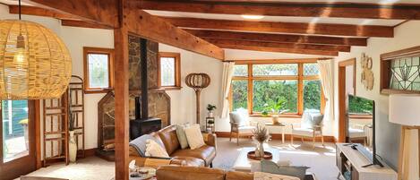 TV, fireplace, stereo