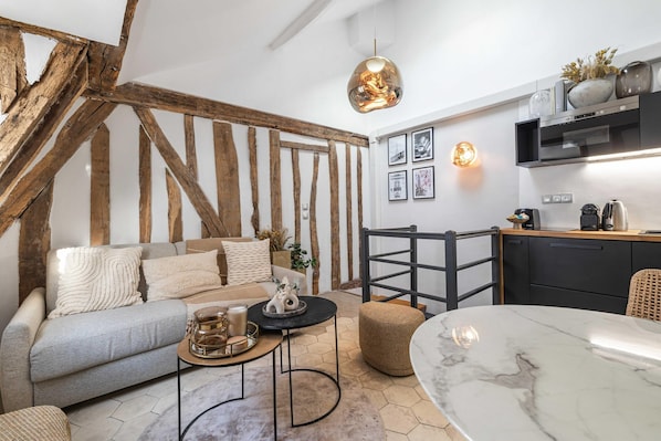 Apartment | Living room - Amazing Historical Parisien Loft Next TO Louvre Area ! 6 (Paris)