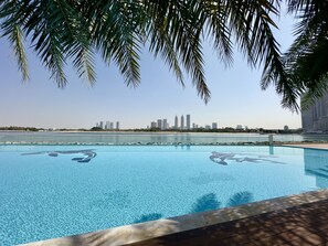 Pool - Urban 1BR Palm Apt w/ Beach Access (Dubai)