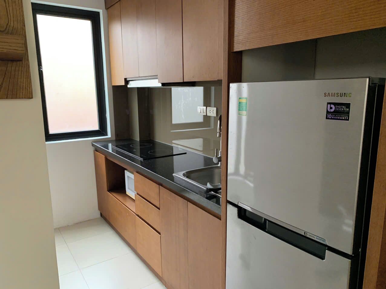 Mini-fridge, microwave, stovetop, electric kettle