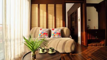 Panoramic Apartment, Balcony, City View | Living area | Flat-screen TV