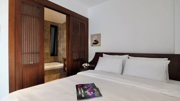 Junior-huoneisto | 1 makuuhuone, työpöytä, kannettavalle tietokoneelle sopiva työtila