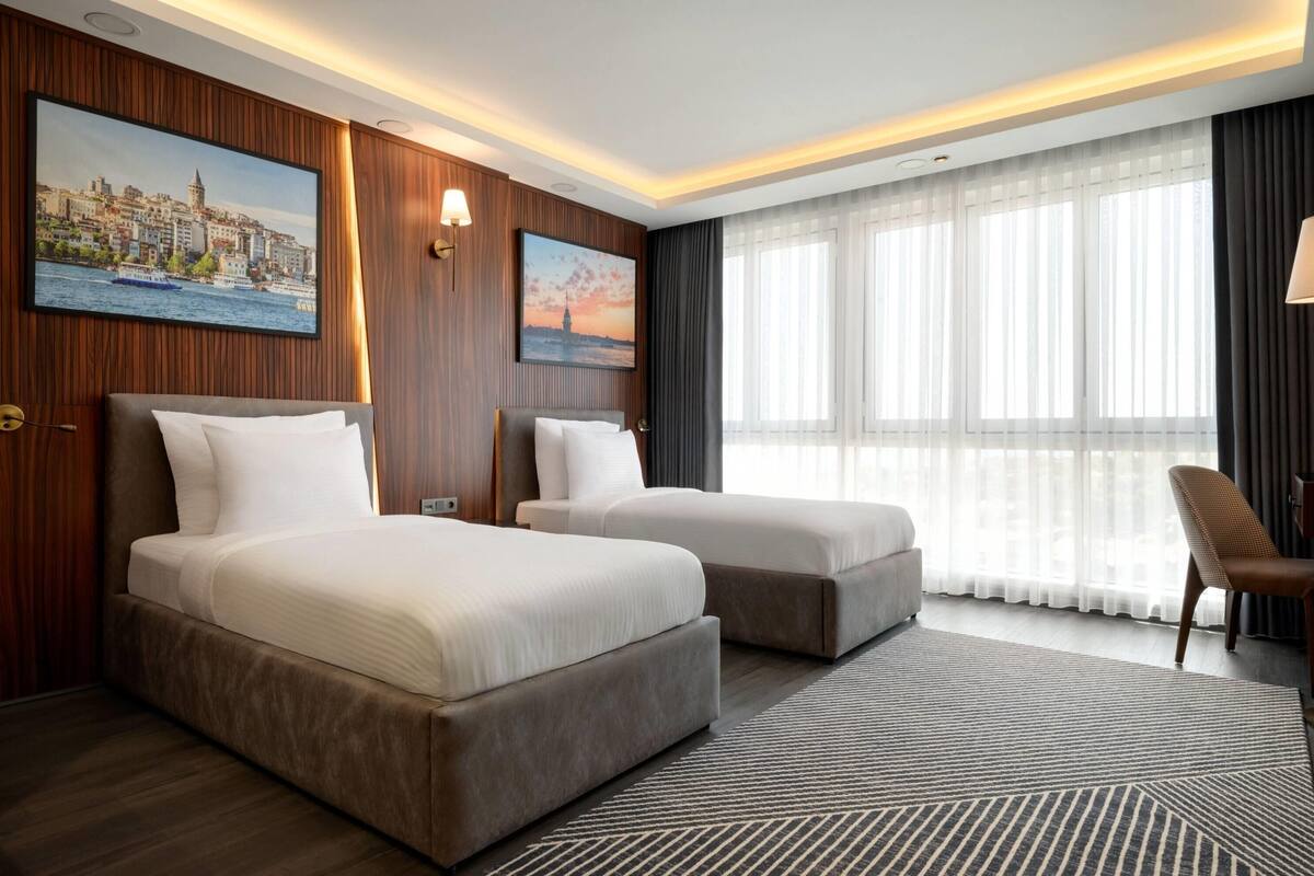 Chambre Deluxe, 2 lits une place, vue mer