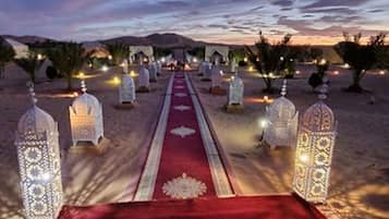 Outdoor banquet area