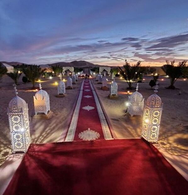 Outdoor banquet area