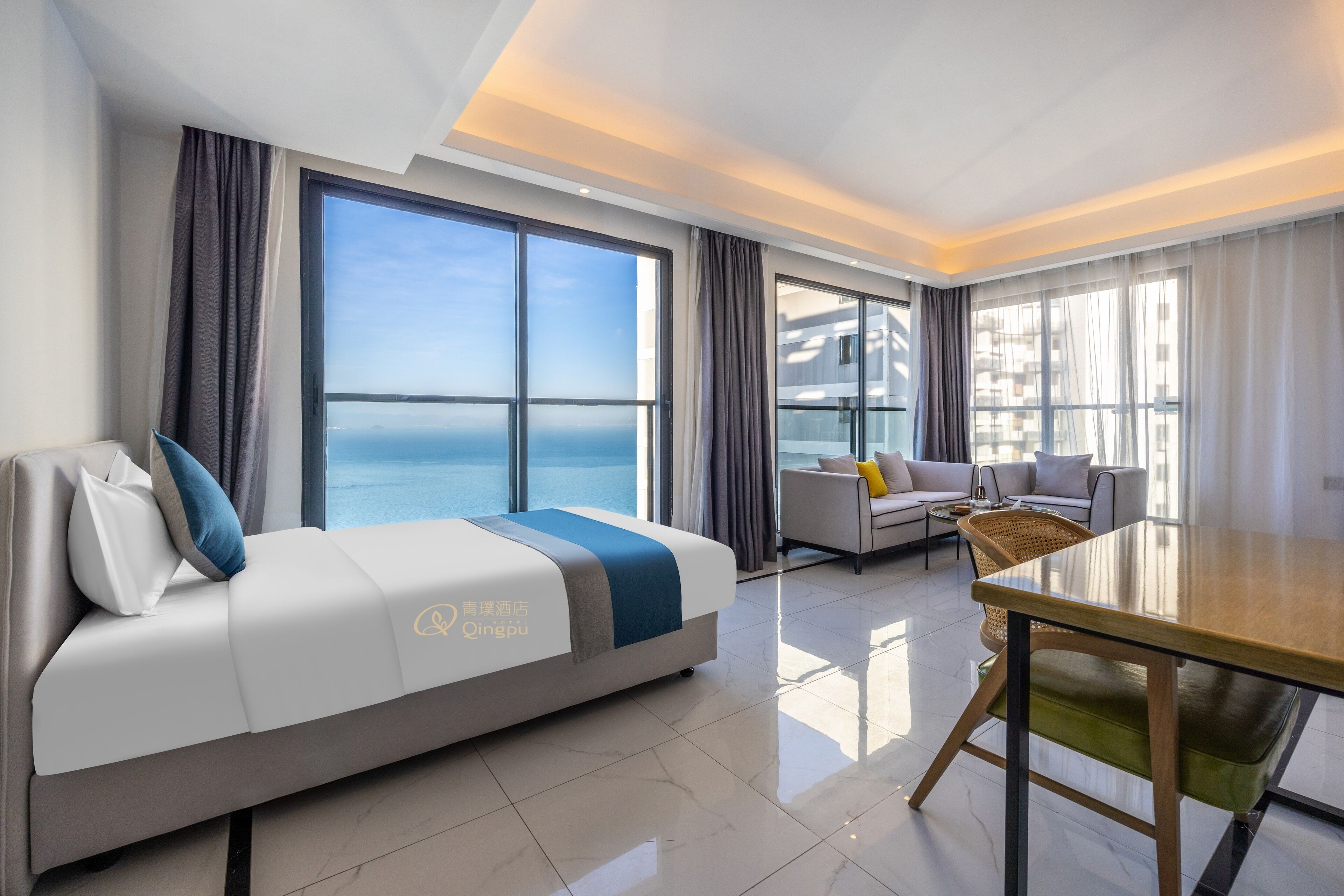 Premier Studio Suite, 2 Bedrooms, Sea View | Living area | 42-inch flat-screen TV with cable channels