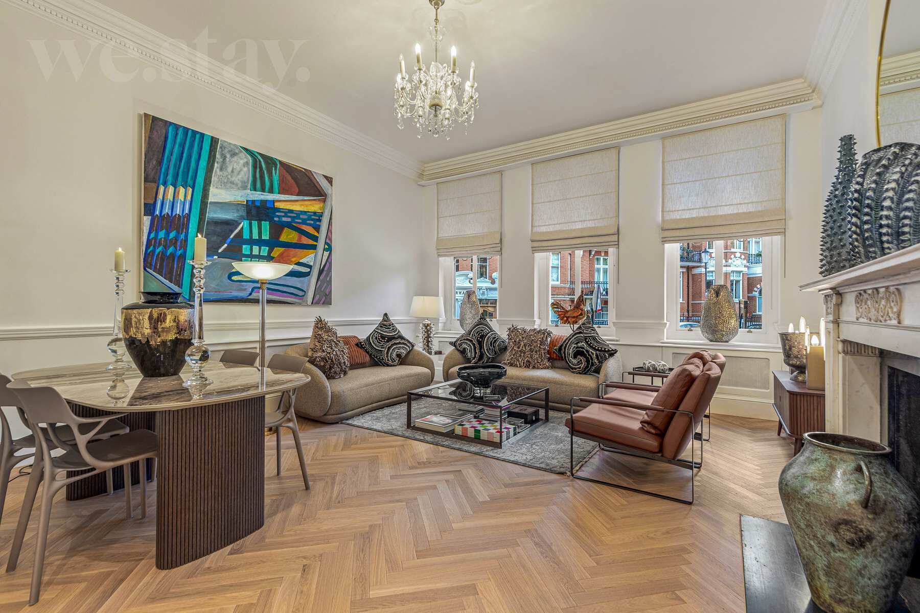 TV, fireplace, offices