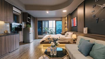 Deluxe Apartment, Lakeside | 1 bedroom, desk, laptop workspace, iron/ironing board