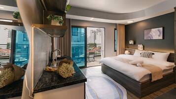 Standard Apartment, City View | 1 bedroom, desk, laptop workspace, iron/ironing board