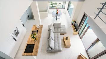 Superior Villa, 4 Bedrooms, Private Pool, Sea View | Living area