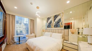 Deluxe Apartment, 2 Bedrooms, City View | 2 bedrooms, blackout drapes, iron/ironing board, WiFi (free)