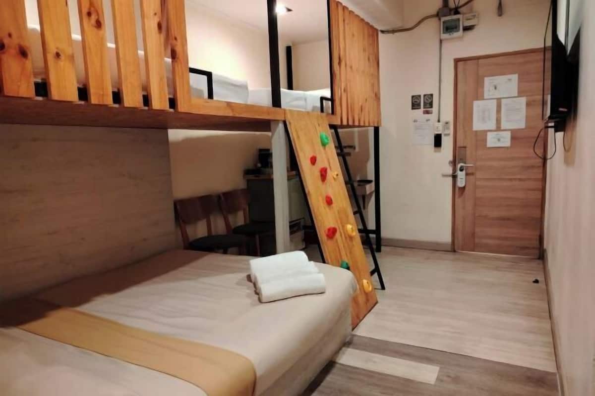 Blackout curtains, iron/ironing board, free WiFi, bed sheets