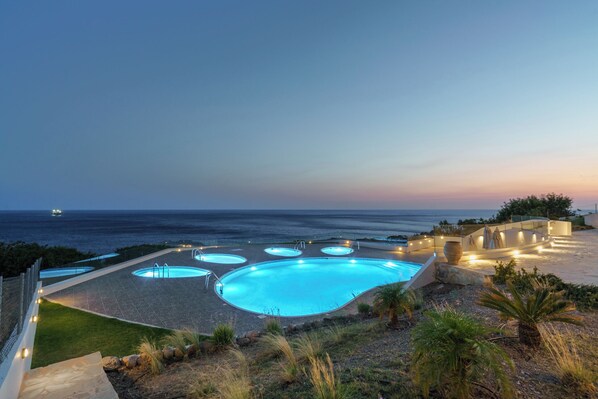 Outdoor pool, a heated pool - Villa Atalandia, a Cretan Oasis of Rest and Light. (Goúdhouros)