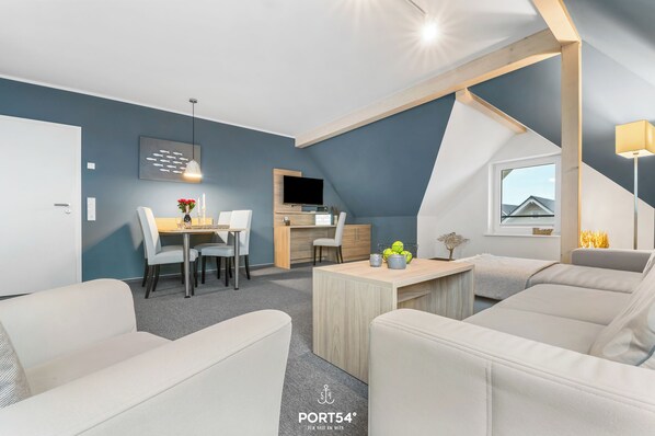 TV, stereo - Bude 9 directly on the dike in Dagebüll for 2 persons with water view (Dagebüll)