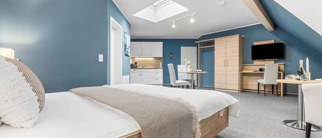 Desk, iron/ironing board, travel crib, free WiFi