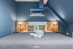 1 bedroom, desk, iron/ironing board, travel cot