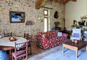 TV, fireplace - Country house sleeps 15 Ideal for holidays with family or friends (Bézaudun-sur-Bîne)