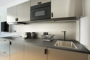 Leilighet | Eget kjøkken | Kjøleskap, mikrobølgeovn, oppvaskmaskin og kaffetrakter/tekoker