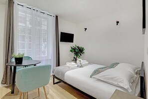 아파트 | 1 개의 침실, 노트북 작업 공간, 다리미/다리미판, 침대 시트