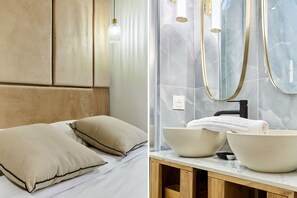 Departamento | 1 habitación, tabla de planchar con plancha y ropa de cama 