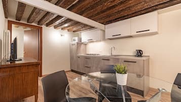 Fridge, microwave, dishwasher, electric kettle