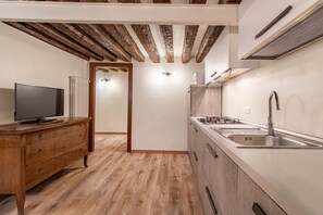 Fridge, microwave, dishwasher, electric kettle