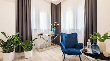 Superior Double Room | Desk, laptop workspace, blackout drapes, iron/ironing board