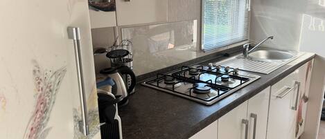 Placa de cocina, lavavajillas, cafetera o tetera y tostadora