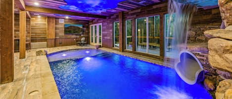 Indoor pool, a heated pool
