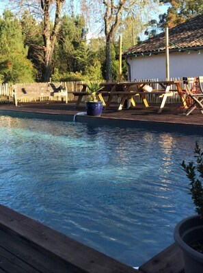 Outdoor pool - Gîte in an authentic Bazadaise farmhouse in the heart of the Landes Girondines (Uzeste, Nouvelle-Aquitaine,)